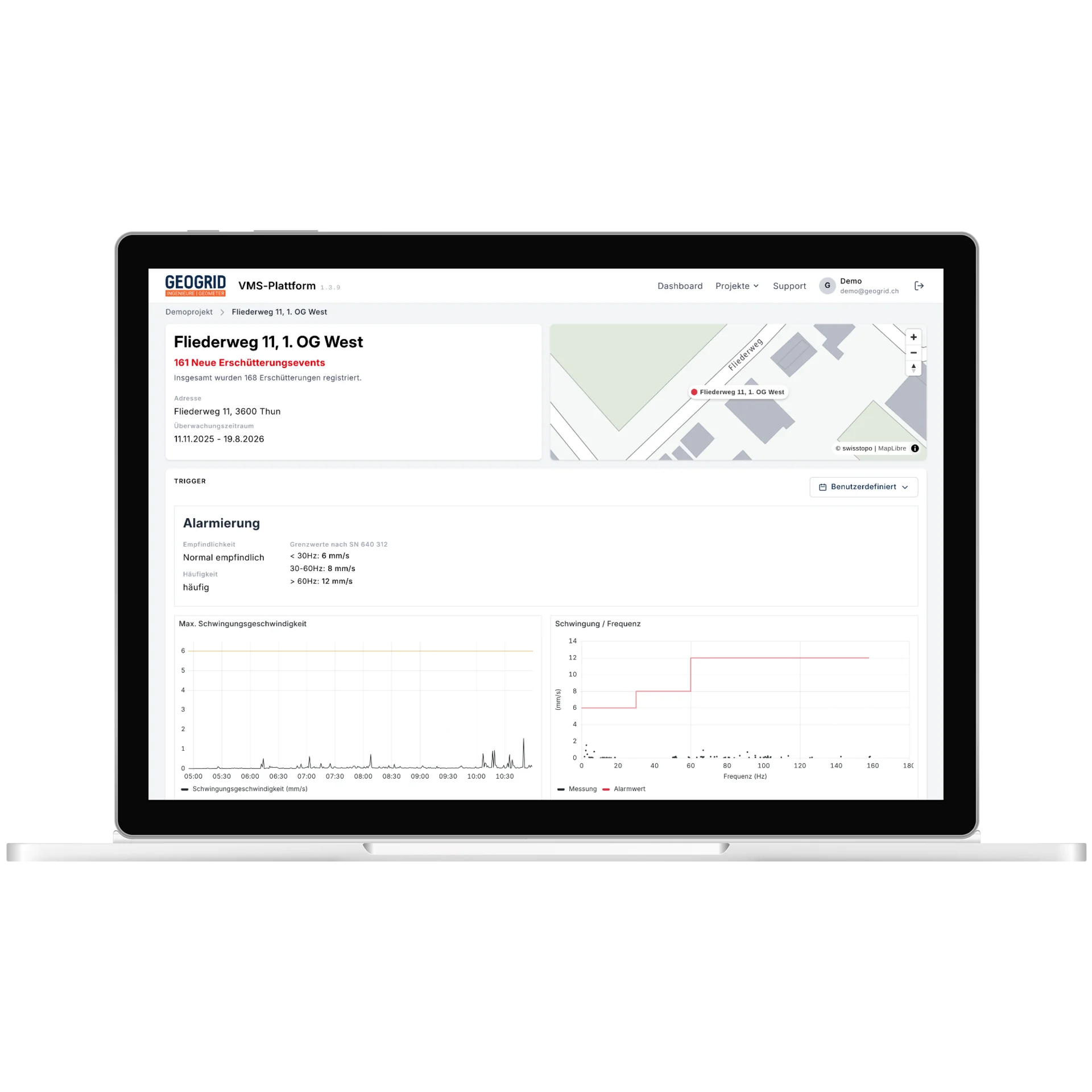 VMS-Plattform auf dem Notebook