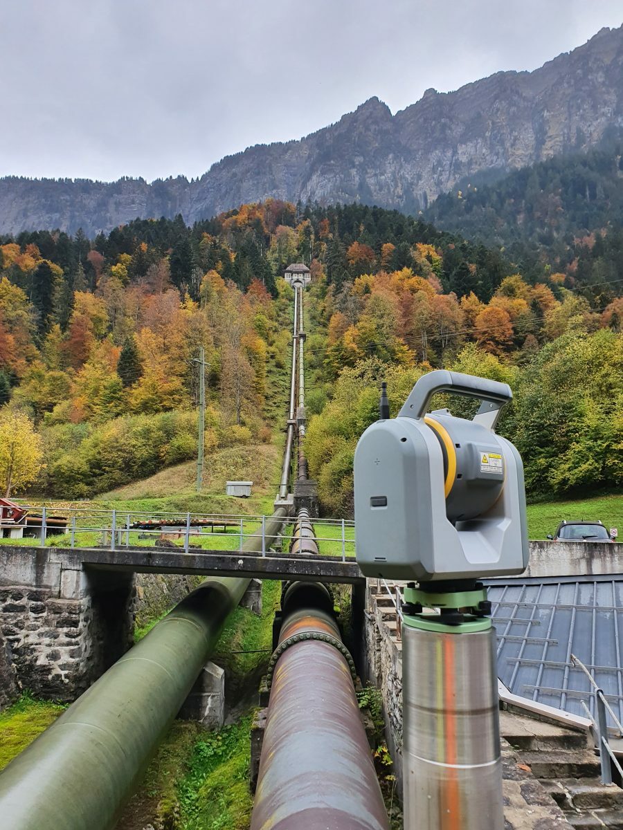 Spezialvermessung bei der Druckleitung eines Wasserkraftwerkes